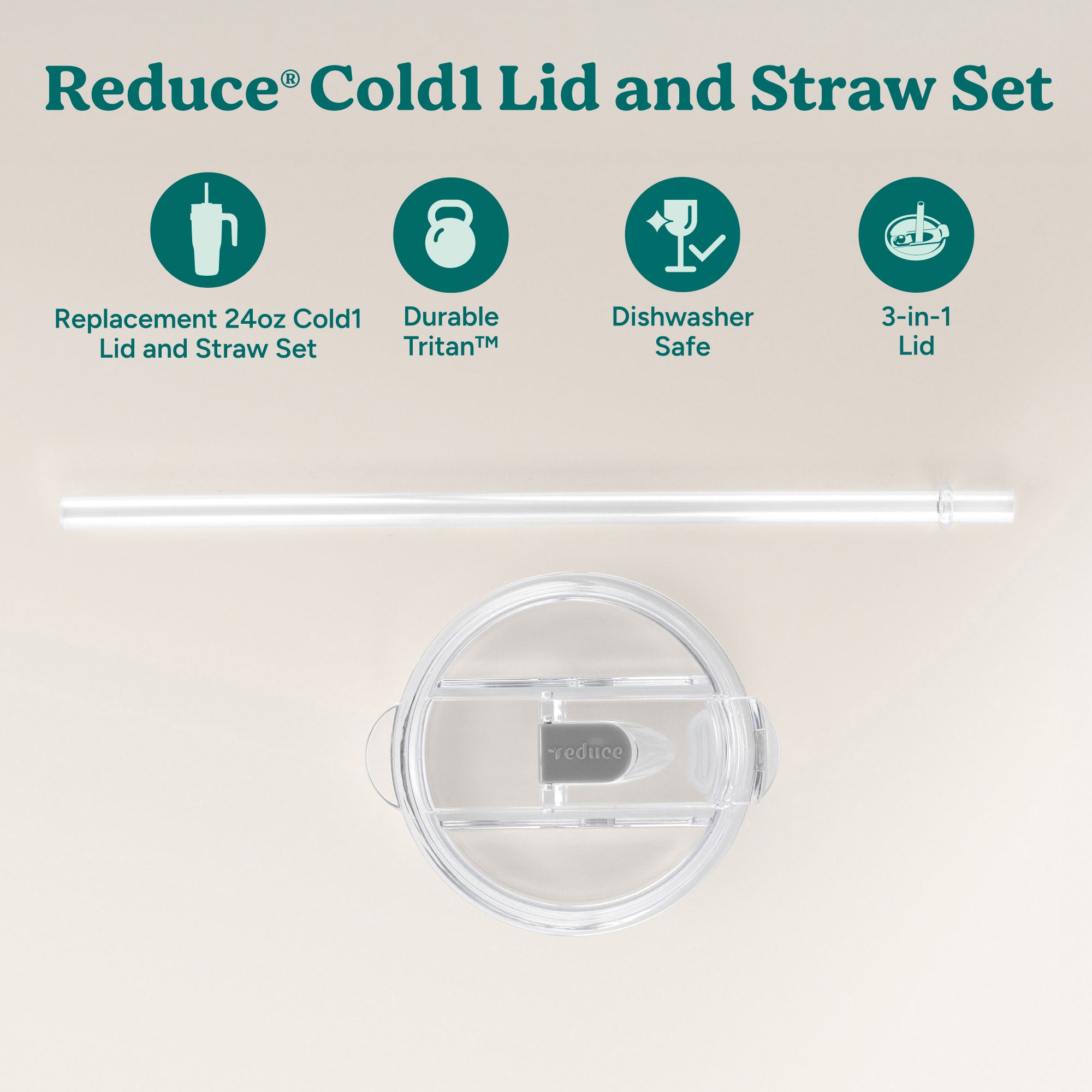 Cold1 Lid & Straw - Medium - Image 2