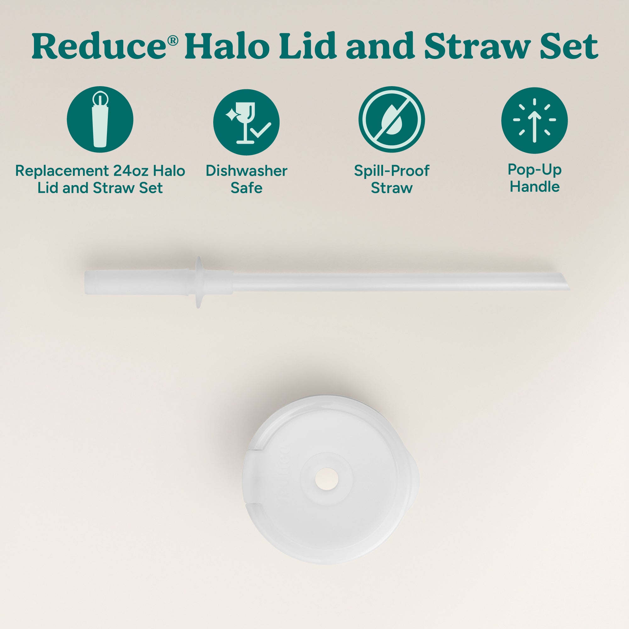 Halo Medium Lid & Straw Set - Image 2