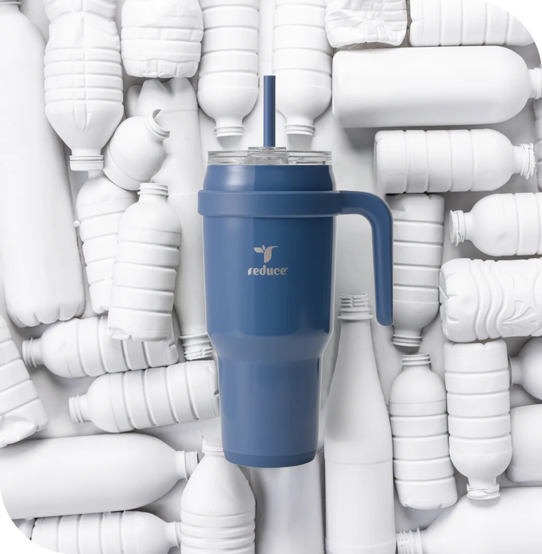 Reduce cup with plastic bottles